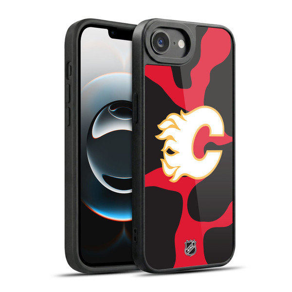 NHL Calgary Flames Cow Pattern Gel Armour Case For Apple iPhone 16e / Apple iPhone 17e