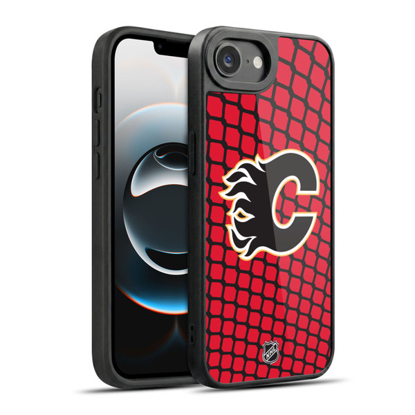 NHL Calgary Flames Net Pattern Gel Armour Case For Apple iPhone 16e / Apple iPhone 17e