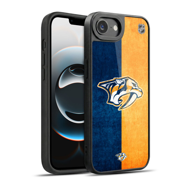 NHL Nashville Predators Half Distressed Gel Armour Case For Apple iPhone 16e / Apple iPhone 17e
