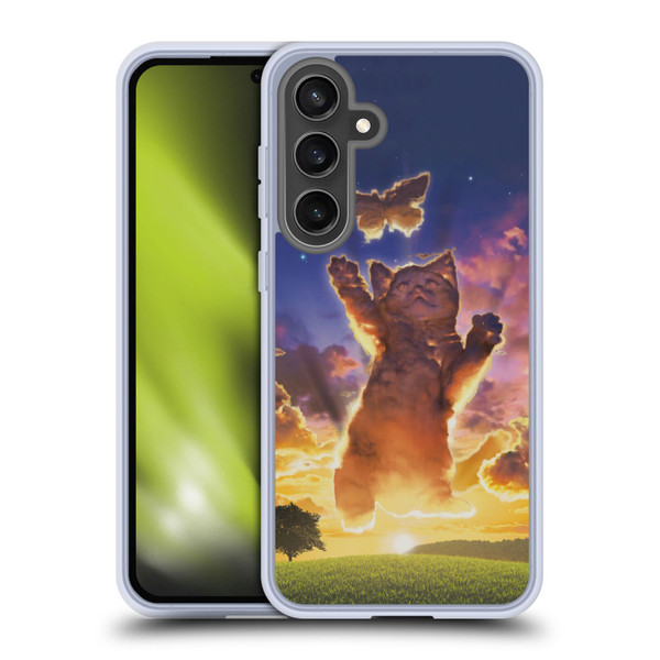 Vincent Hie Felidae Cloud Kitten Sunset Soft Gel Case for Samsung Galaxy S24 FE & MagSafe
