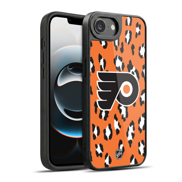 NHL Philadelphia Flyers Leopard Pattern Gel Armour Case For Apple iPhone 16e / Apple iPhone 17e