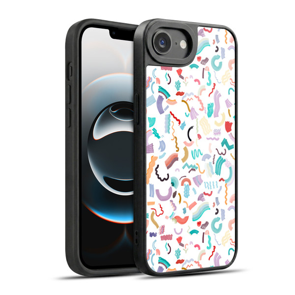 Ninola Patterns Cute Curly Shapes White Gel Armour Case For Apple iPhone 16e / Apple iPhone 17e