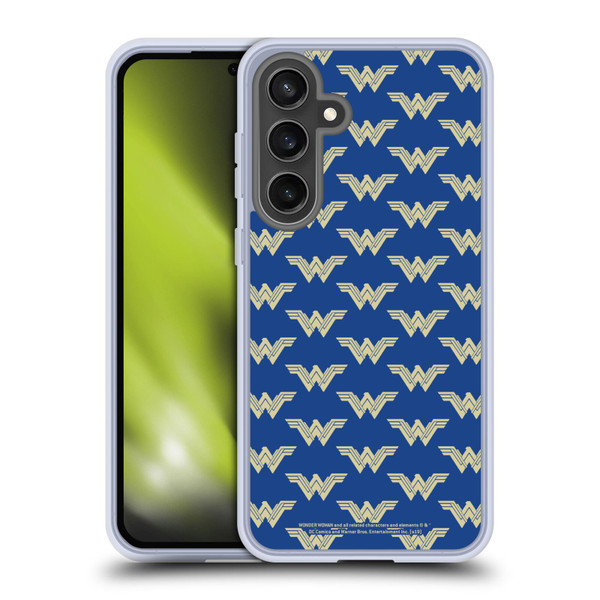Wonder Woman Movie Logos Pattern Soft Gel Case for Samsung Galaxy S24 FE & MagSafe
