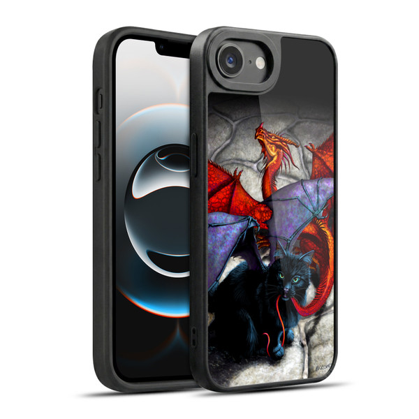Stanley Morrison Art Bat Winged Black Cat & Dragon Gel Armour Case For Apple iPhone 16e / Apple iPhone 17e
