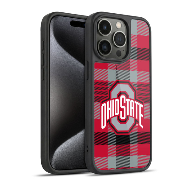 Ohio State University Logo Plaid Gel Armour Case For Apple iPhone 15 Pro