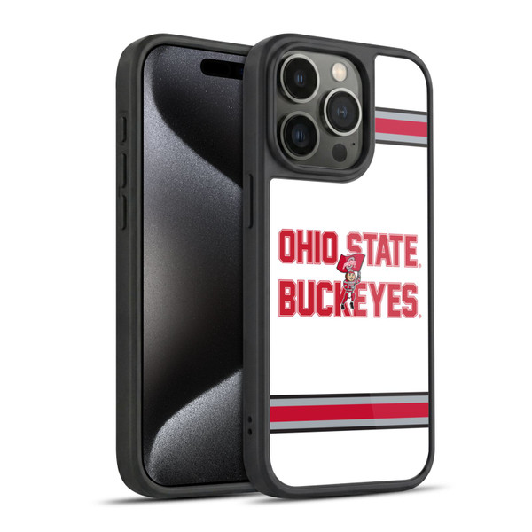Ohio State University Logo White Stripes Gel Armour Case For Apple iPhone 15 Pro
