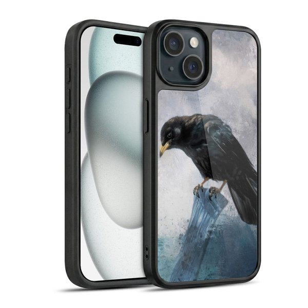 Simone Gatterwe Animals 2 Black Crow Gel Armour Case For Apple iPhone 15