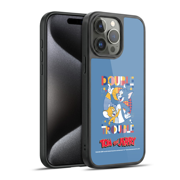 Tom and Jerry Color Blocks Double Trouble Gel Armour Case For Apple iPhone 15 Pro Max