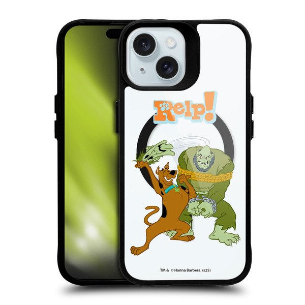 Scooby-Doo Character Art Capture BLACK SHOCKPROOF BUMPER CASE COMPATIBLE WITH Apple iPhone 15 & MAGSAFE