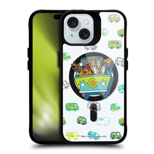 Scooby-Doo Character Art Mystery Incorporated BLACK SHOCKPROOF BUMPER CASE COMPATIBLE WITH Apple iPhone 15 & MAGSAFE
