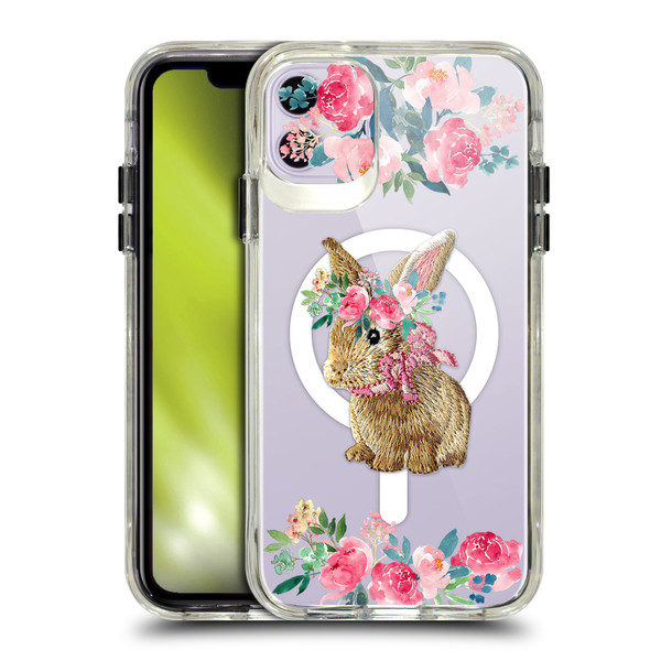Monika Strigel Flower Collection Bunny SHOCKPROOF BUMPER CASE COMPATIBLE WITH Apple iPhone 11 & MAGSAFE