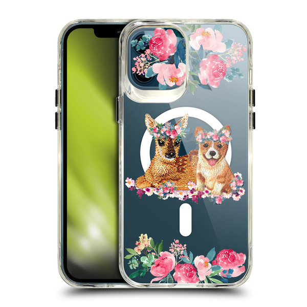 Monika Strigel Flower Collection Fawn & Corgi SHOCKPROOF BUMPER CASE COMPATIBLE WITH Apple iPhone 12 Pro Max & MAGSAFE