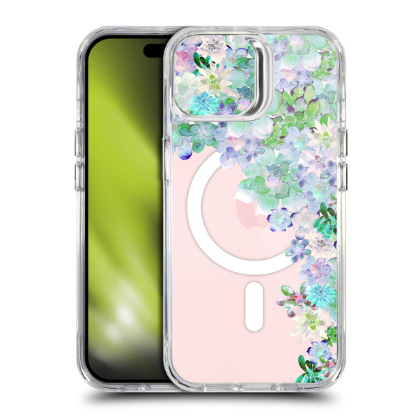 Monika Strigel Flower Collection My Succulent Garden SHOCKPROOF BUMPER CASE COMPATIBLE WITH Apple iPhone 15 & MAGSAFE