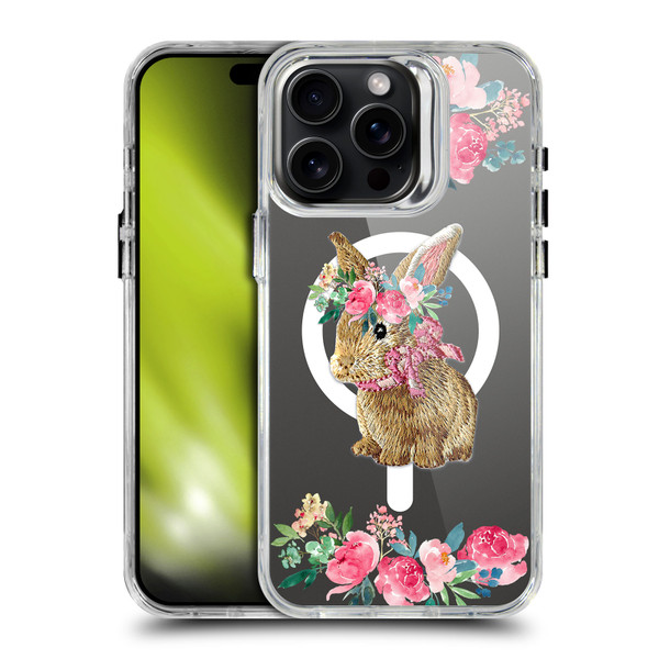 Monika Strigel Flower Collection Bunny SHOCKPROOF BUMPER CASE COMPATIBLE WITH Apple iPhone 15 Pro Max & MAGSAFE