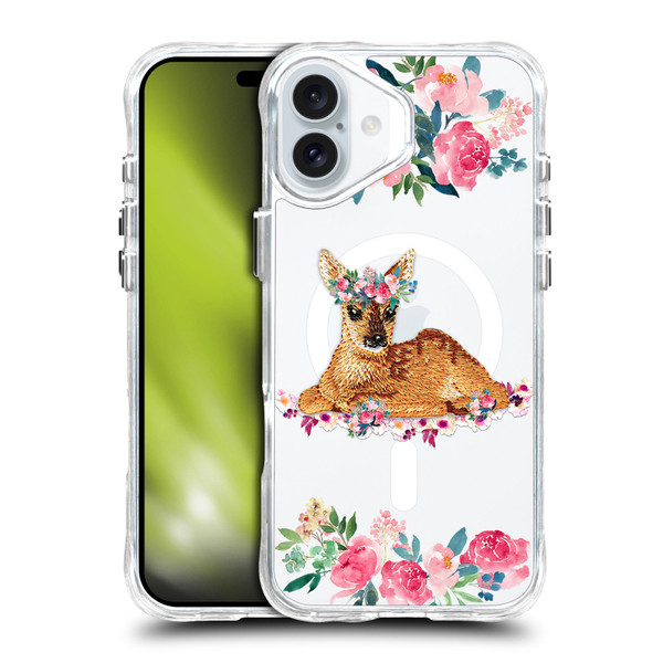 Monika Strigel Flower Collection Fawn SHOCKPROOF BUMPER CASE COMPATIBLE WITH Apple iPhone 16 Plus & MAGSAFE