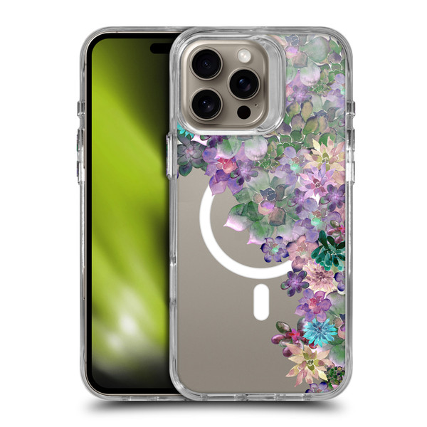 Monika Strigel Flower Collection Succulent Garden Purple SHOCKPROOF BUMPER CASE COMPATIBLE WITH Apple iPhone 16 Pro Max & MAGSAFE