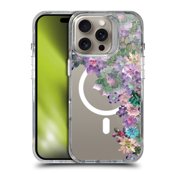Monika Strigel Flower Collection Succulent Garden Purple SHOCKPROOF BUMPER CASE COMPATIBLE WITH Apple iPhone 16 Pro & MAGSAFE