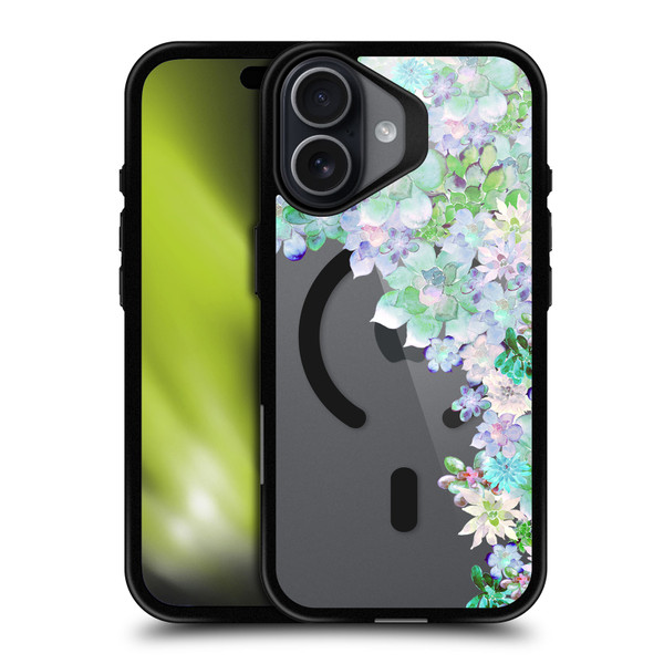 Monika Strigel Flower Collection My Succulent Garden BLACK SHOCKPROOF BUMPER CASE COMPATIBLE WITH Apple iPhone 17 & MAGSAFE