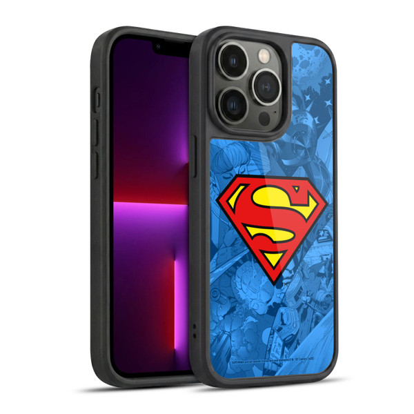 Superman DC Comics Comicbook Art Collage Gel Armour Case For Apple iPhone 13 Pro