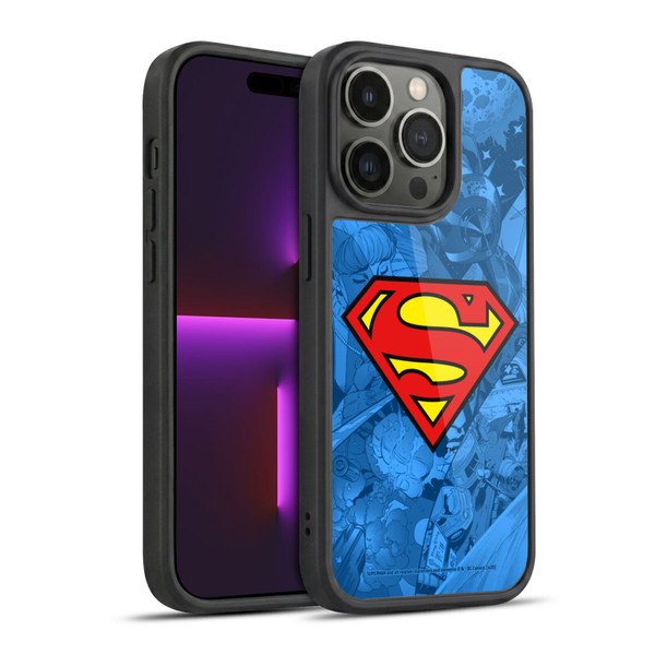 Superman DC Comics Comicbook Art Collage Gel Armour Case For Apple iPhone 14 Pro