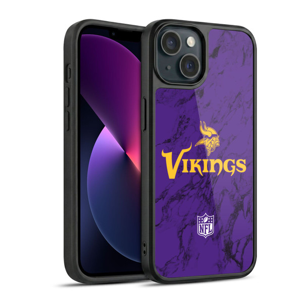 NFL Minnesota Vikings Graphics Coloured Marble Gel Armour Case For Apple iPhone 13