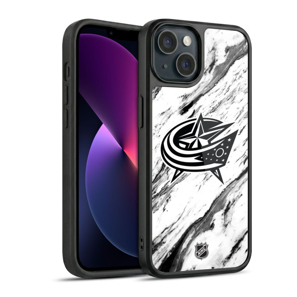 NHL Columbus Blue Jackets Marble Gel Armour Case For Apple iPhone 13