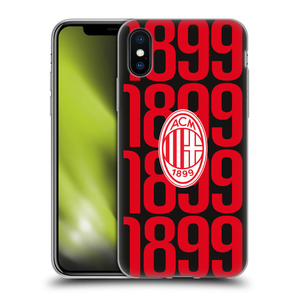 AC Milan Graphics Pattern Soft Gel Case for Apple iPhone X / iPhone XS & MagSafe