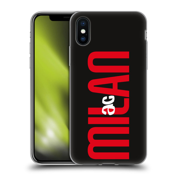 AC Milan Graphics Vertical Typography Soft Gel Case for Apple iPhone X / iPhone XS & MagSafe