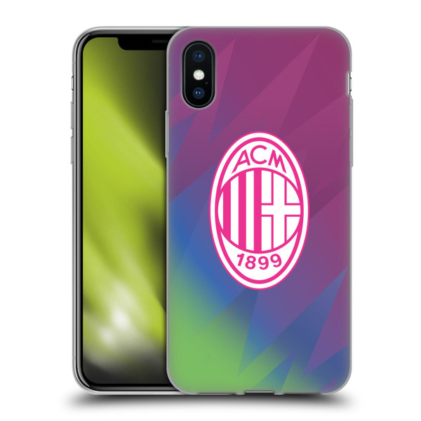 AC Milan 2023/24 Crest Kit Third Soft Gel Case for Apple iPhone X / iPhone XS & MagSafe