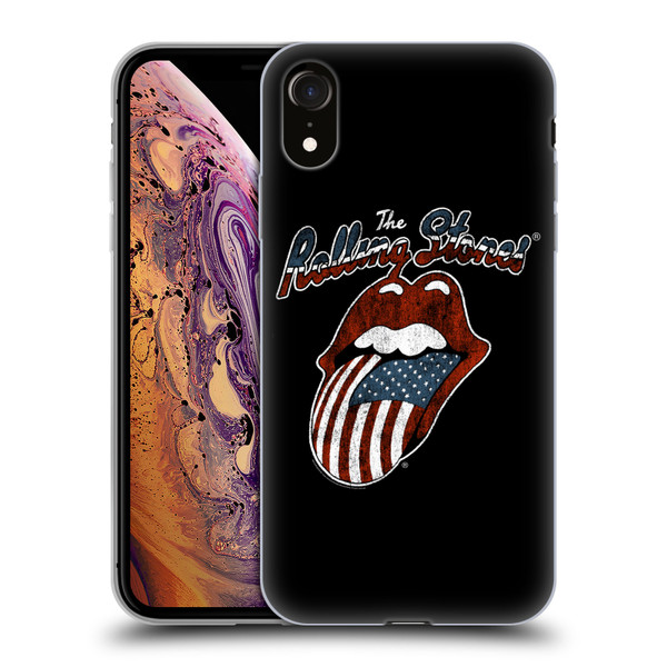 The Rolling Stones Key Art US Flag Tongue Soft Gel Case for Apple iPhone XR