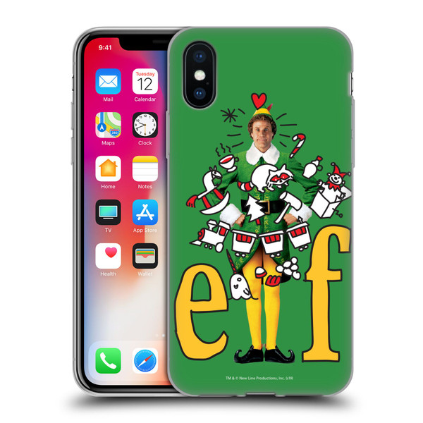 Elf Movie Graphics 2 Doodles Soft Gel Case for Apple iPhone X / iPhone XS & MagSafe