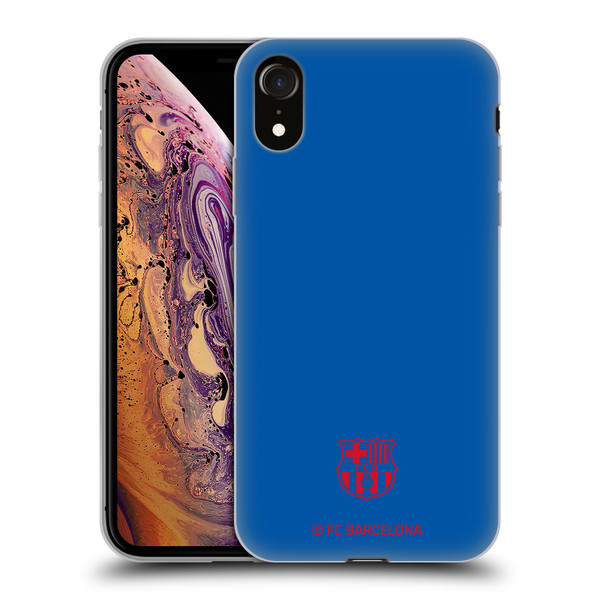 FC Barcelona Crest Patterns Blue Soft Gel Case for Apple iPhone XR
