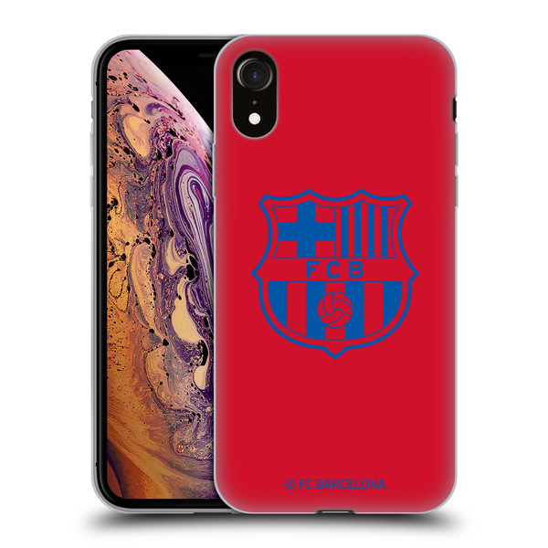 FC Barcelona Crest Patterns Red Soft Gel Case for Apple iPhone XR