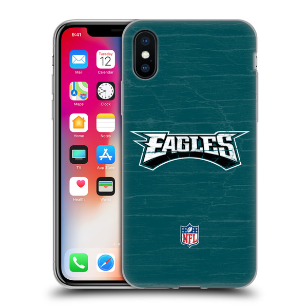 NFL Philadelphia Eagles Logo Distressed Look Soft Gel Case for Apple iPhone X / iPhone XS & MagSafe
