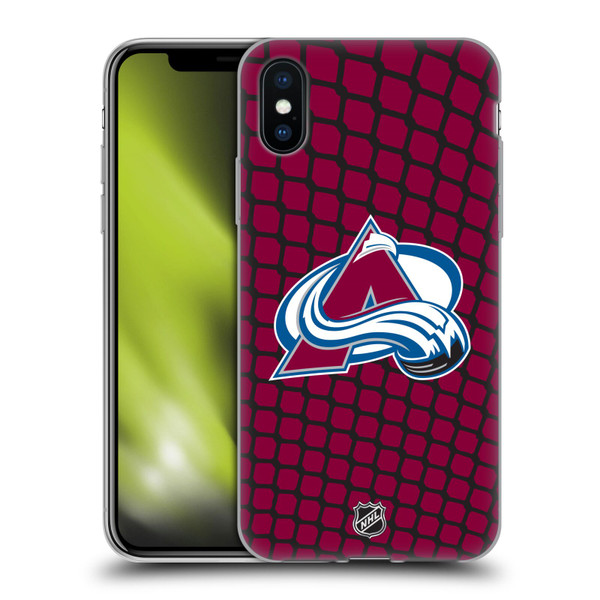 NHL Colorado Avalanche Net Pattern Soft Gel Case for Apple iPhone X / iPhone XS & MagSafe