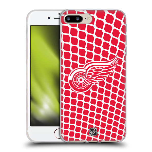 NHL Detroit Red Wings Net Pattern Soft Gel Case for Apple iPhone 7 Plus / 8 Plus & MagSafe