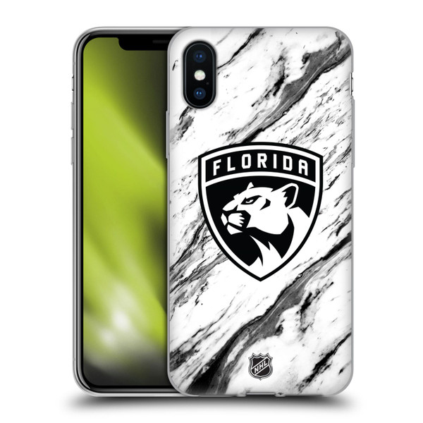NHL Florida Panthers Marble Soft Gel Case for Apple iPhone X / iPhone XS & MagSafe