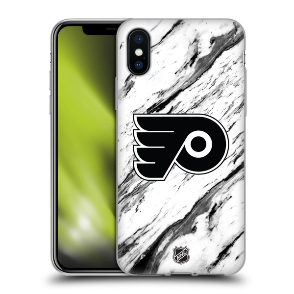 NHL Philadelphia Flyers Marble Soft Gel Case for Apple iPhone X / iPhone XS & MagSafe