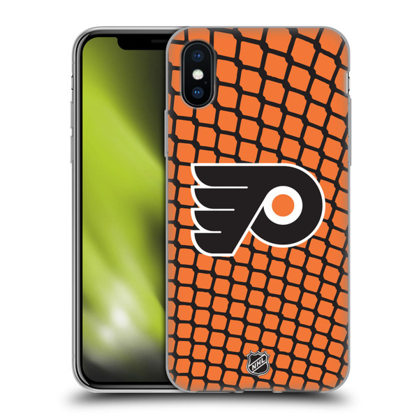 NHL Philadelphia Flyers Net Pattern Soft Gel Case for Apple iPhone X / iPhone XS & MagSafe