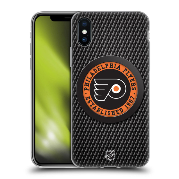 NHL Philadelphia Flyers Puck Texture Soft Gel Case for Apple iPhone X / iPhone XS & MagSafe