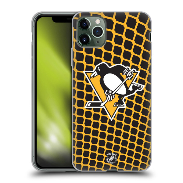 NHL Pittsburgh Penguins Net Pattern Soft Gel Case for Apple iPhone 11 Pro Max & MagSafe