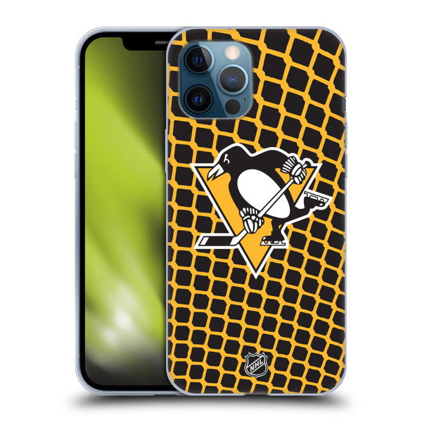 NHL Pittsburgh Penguins Net Pattern Soft Gel Case for Apple iPhone 12 Pro Max & MagSafe