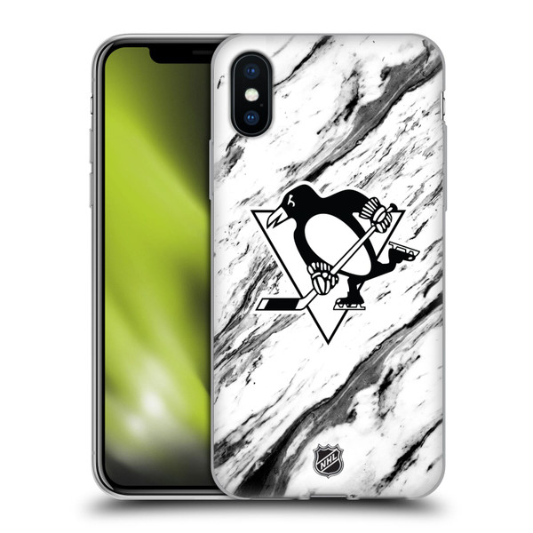 NHL Pittsburgh Penguins Marble Soft Gel Case for Apple iPhone X / iPhone XS & MagSafe