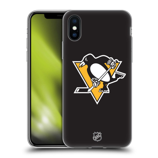 NHL Pittsburgh Penguins Plain Soft Gel Case for Apple iPhone X / iPhone XS & MagSafe