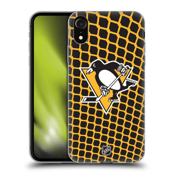 NHL Pittsburgh Penguins Net Pattern Soft Gel Case for Apple iPhone XR