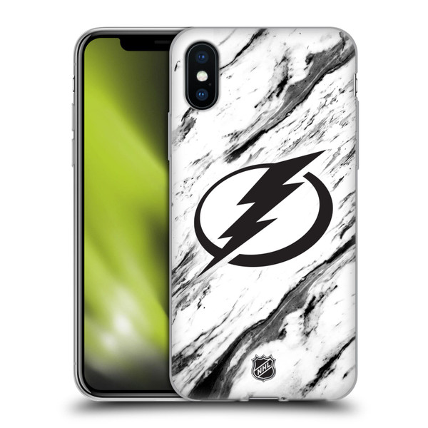 NHL Tampa Bay Lightning Marble Soft Gel Case for Apple iPhone X / iPhone XS & MagSafe