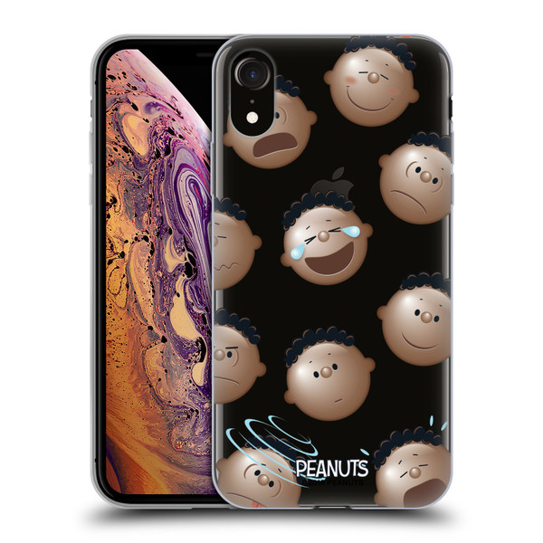 Peanuts Character Patterns Head Emotions Soft Gel Case for Apple iPhone XR