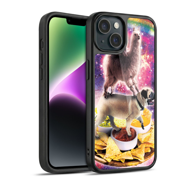 Random Galaxy Space Cat Rainbow Llama Pug & Nachos Gel Armour Case For Apple iPhone 14