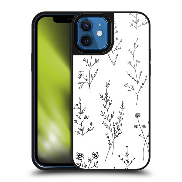 Anis Illustration Wildflowers White Gel Armour Case For Apple iPhone 12 / iPhone 12 Pro