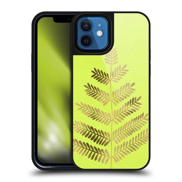 Cat Coquillette Nature Leaflets Yellow Gel Armour Case For Apple iPhone 12 / iPhone 12 Pro